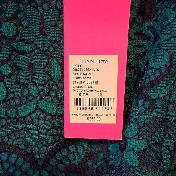 πβ¨ NWT Lilly Pulitzer Georgie Dress β Valencia Teal π Size 00 - Picture 7 of 12